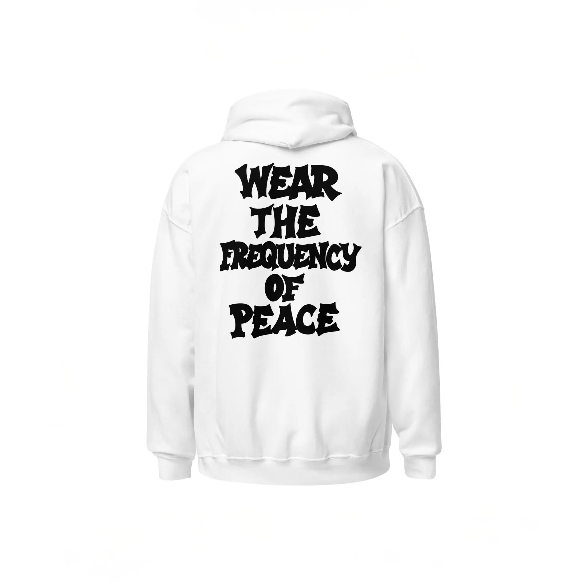 Sweat à capuche 54HZ blanc - " WEAR THE FREQUENCY OF PEACE" 54HZ