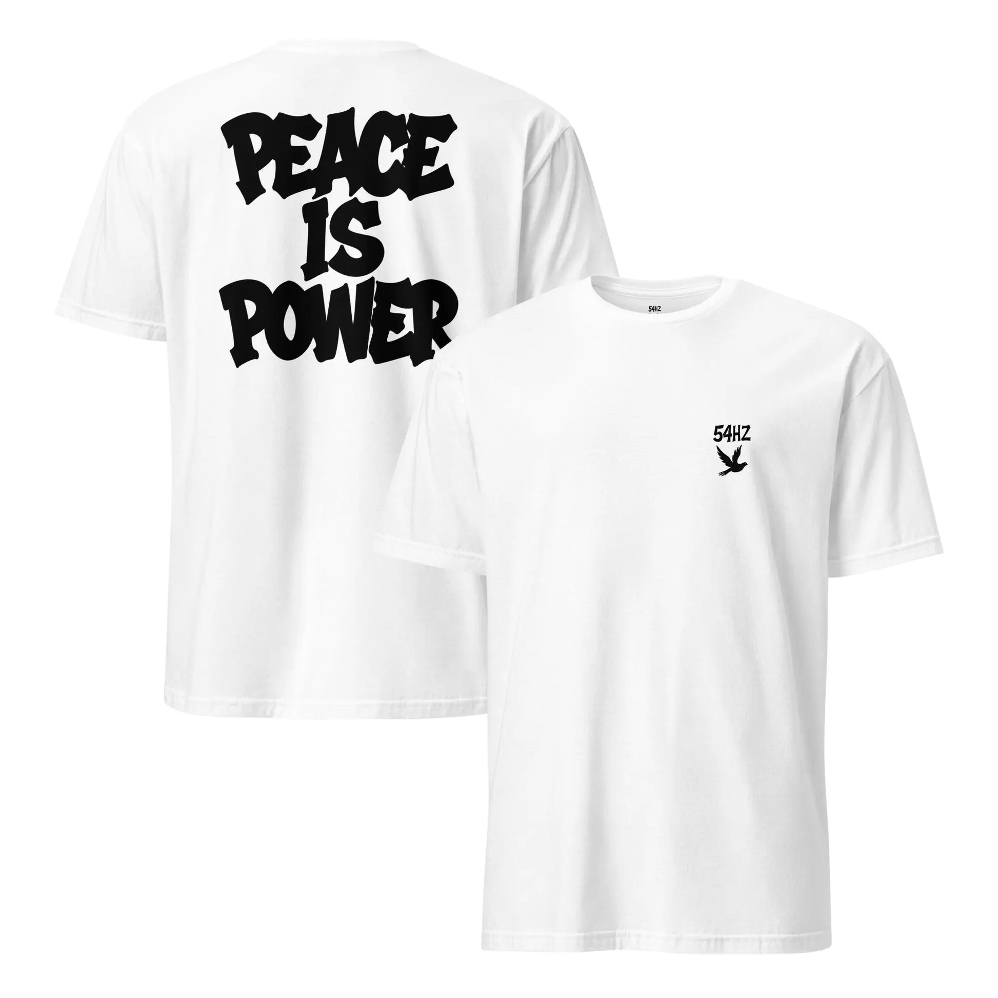 T-shirt 54HZ blanc – “Peace is power” 54HZ