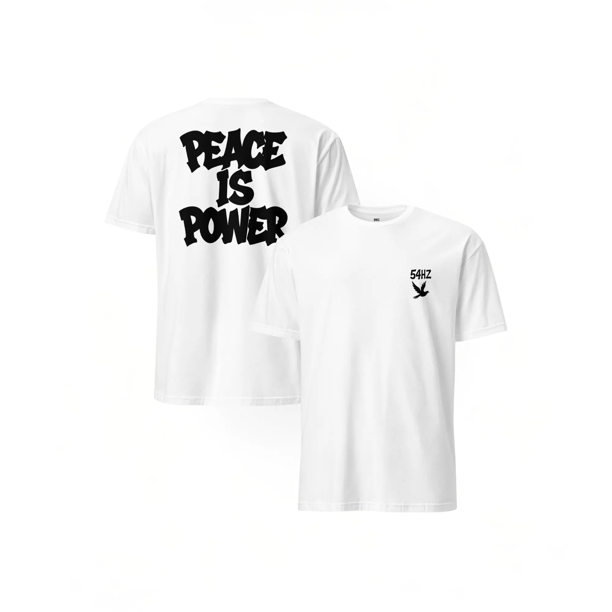 T-shirt 54HZ blanc – “Peace is power” 54HZ