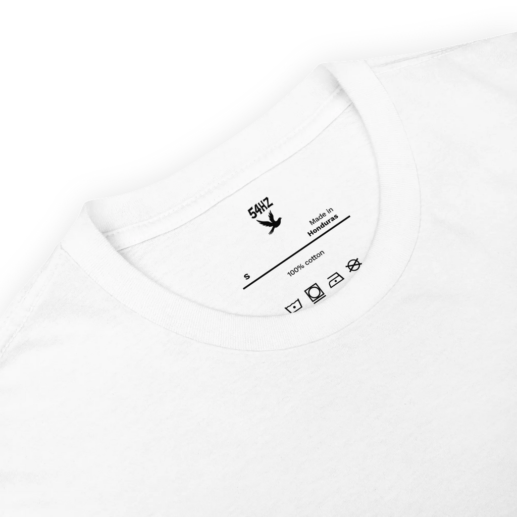 T-shirt 54HZ blanc – “Wear the frequency of peace” 54HZ