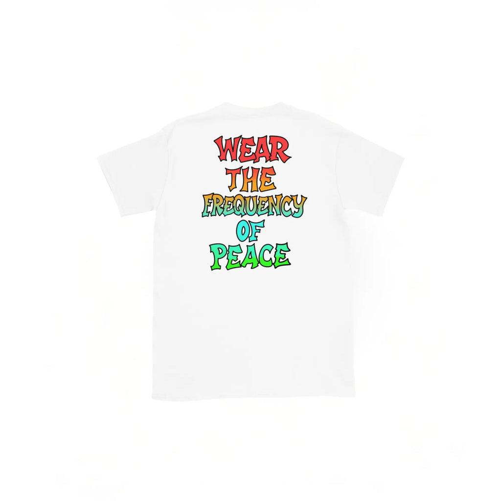 T-shirt 54HZ blanc – “Wear the frequency of peace” 54HZ