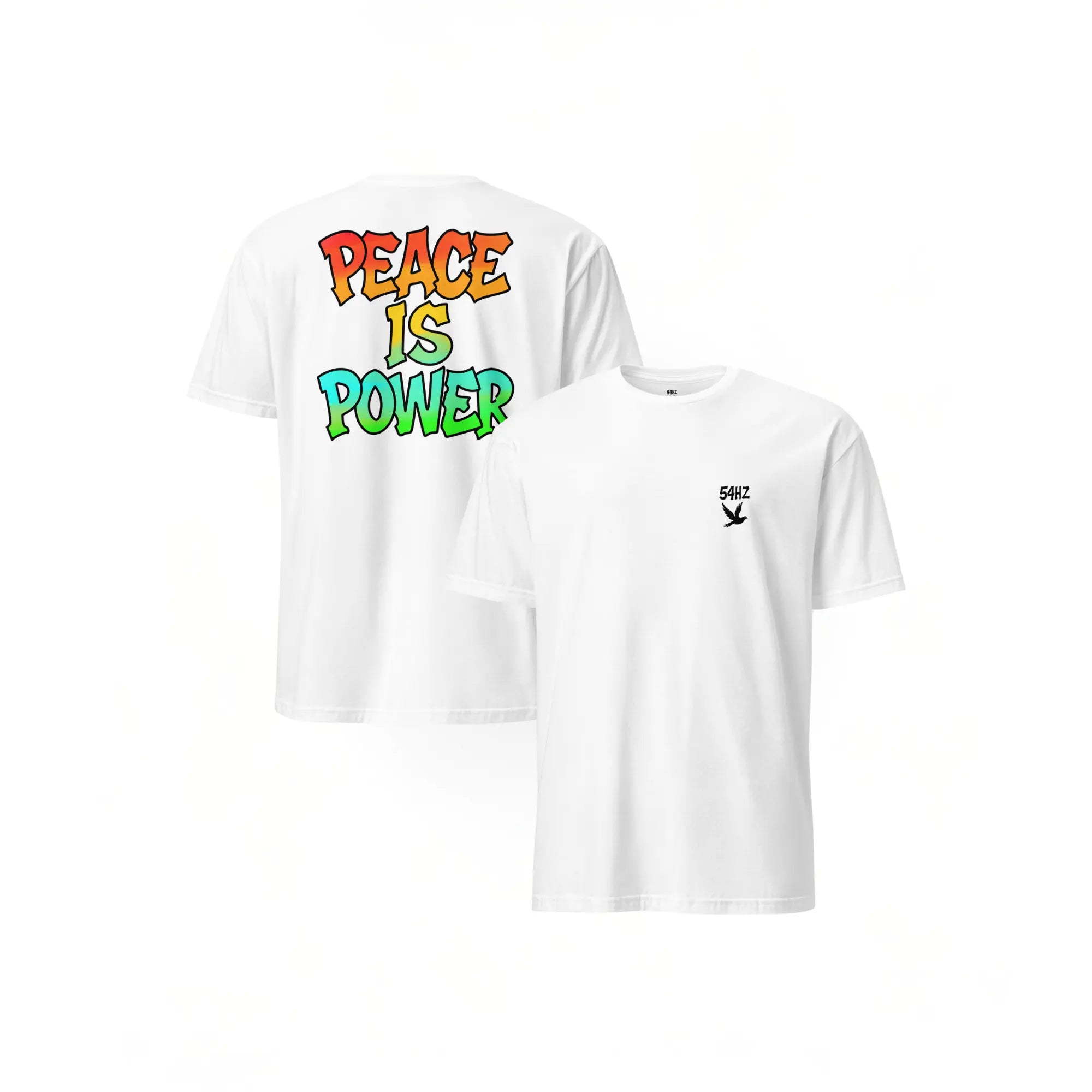 T-shirt 54HZ blanc– “Peace is power” 54HZ