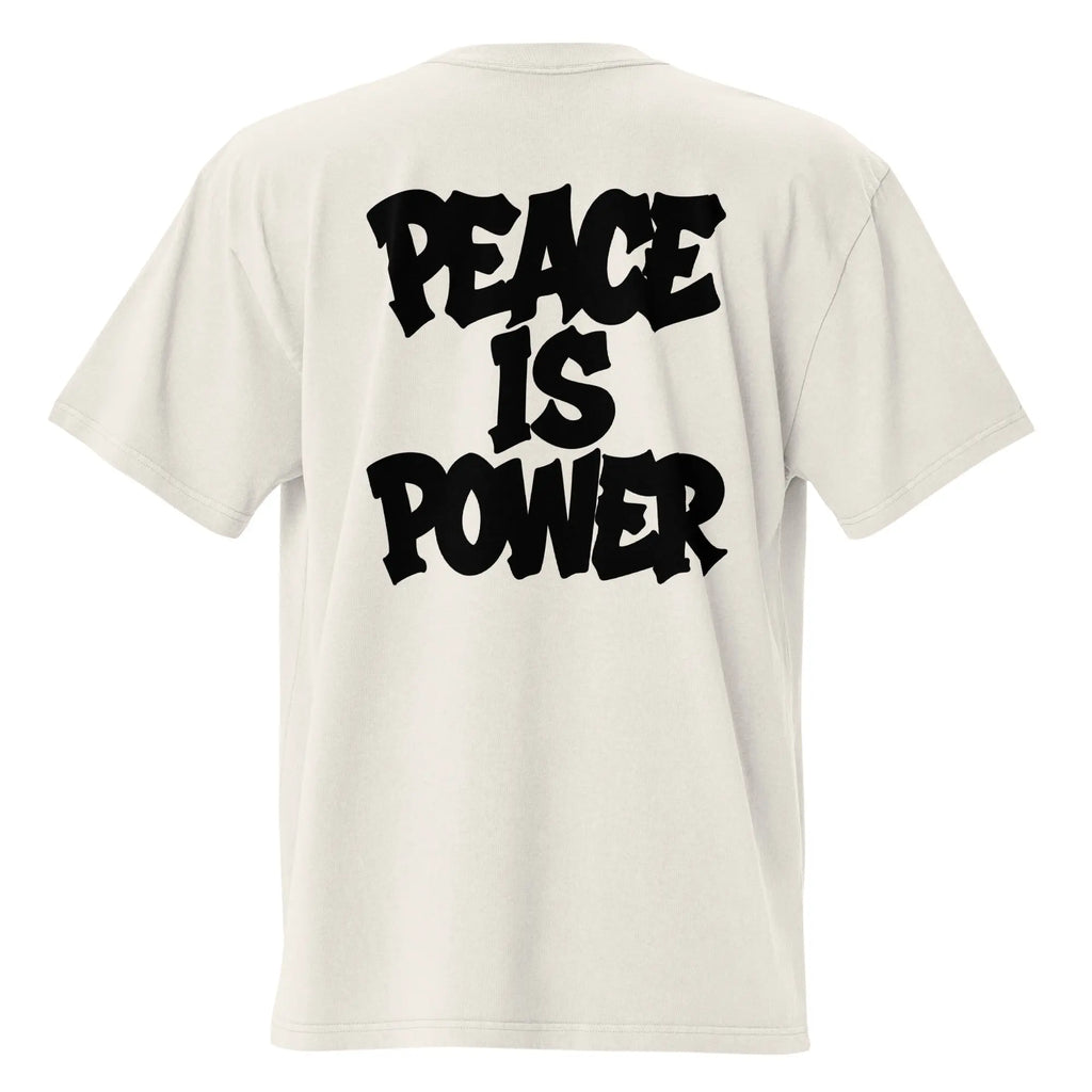 T-shirt 54HZ oversize blanc - « Peace is Power » 54HZ